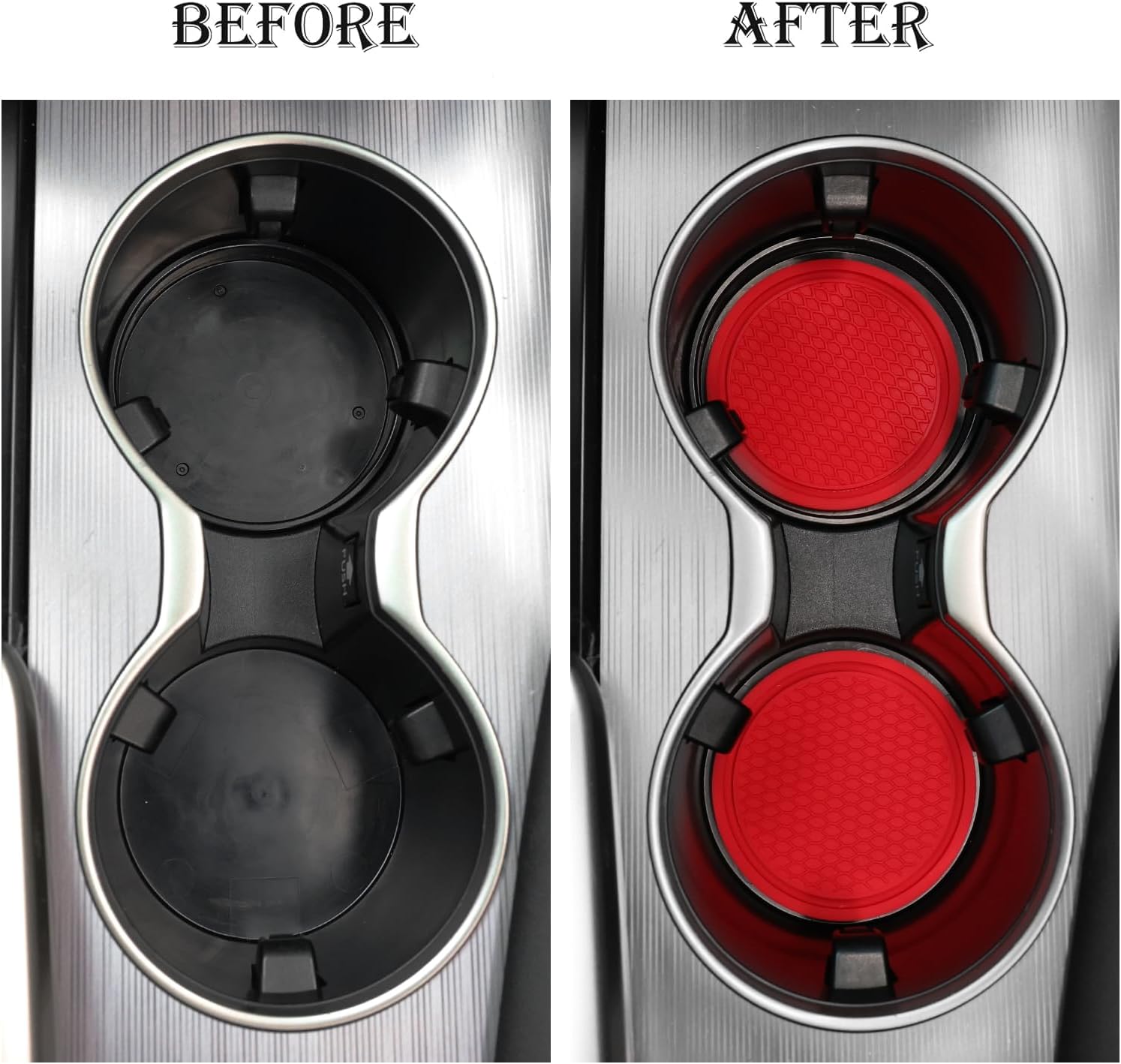 Universal Non-Slip Car Cup Coasters - 4PCS Red Interior Accessories for Perfectly Secure Hold