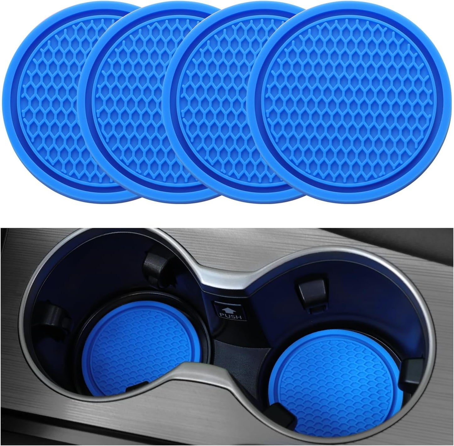 Universal Non-Slip Car Cup Coasters - 4PCS Red Interior Accessories for Perfectly Secure Hold