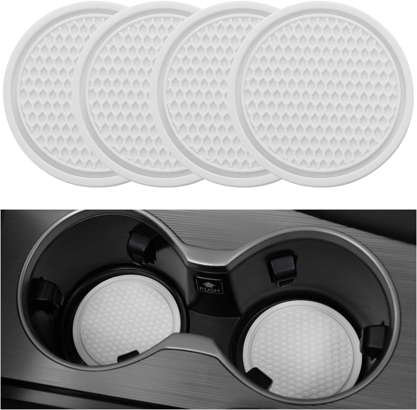 Universal Non-Slip Car Cup Coasters - 4PCS Red Interior Accessories for Perfectly Secure Hold