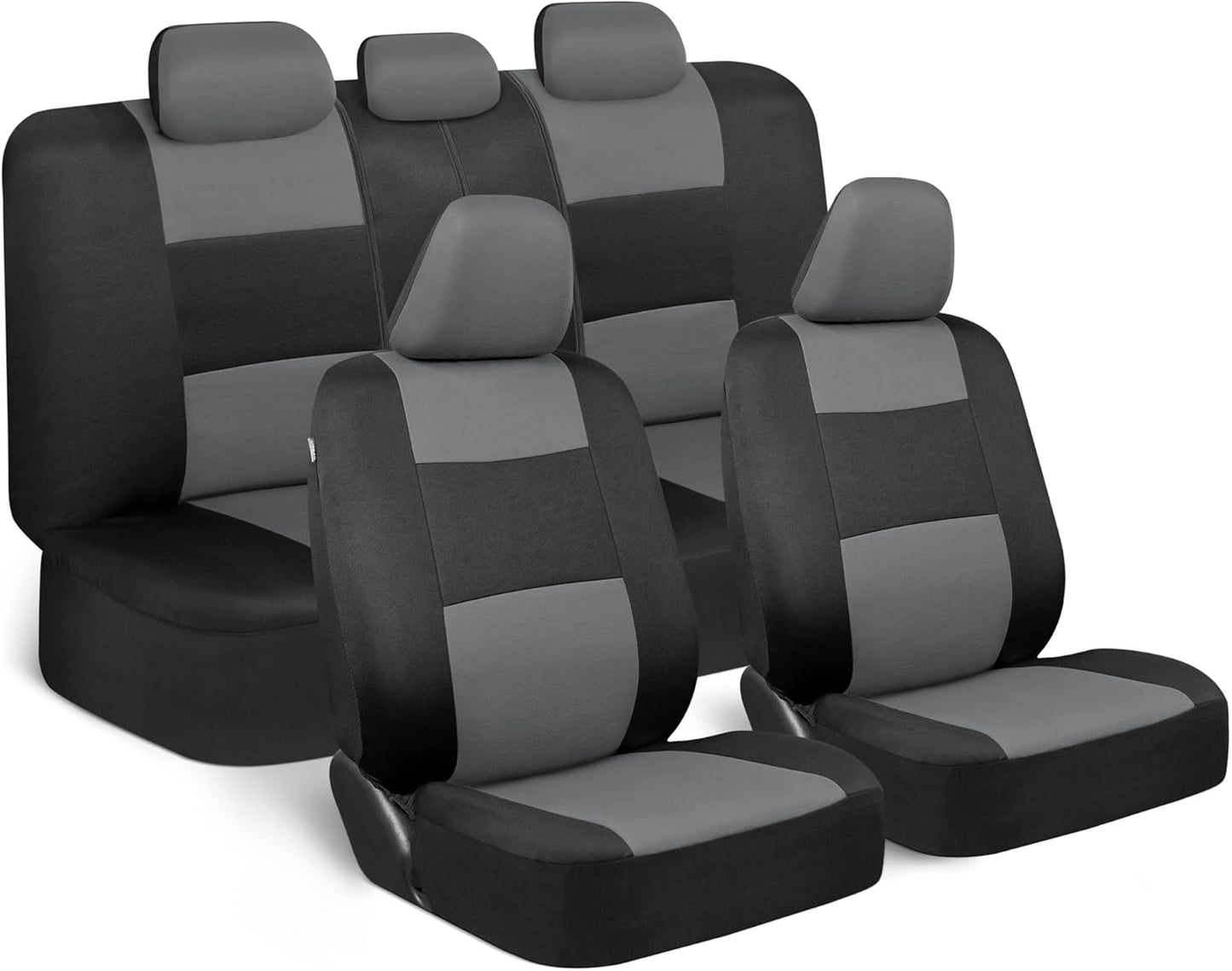 Upgrade Your Vehicle with  Solid Black Full Set Polypro Car Seat Covers – Easy Install for Front & Rear Split Bench Seats, Perfect for Cars, Trucks, SUVs, and Vans!