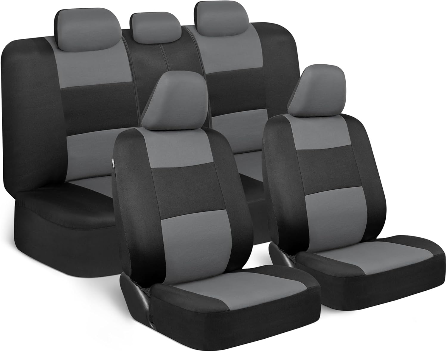 Upgrade Your Vehicle with  Solid Black Full Set Polypro Car Seat Covers – Easy Install for Front & Rear Split Bench Seats, Perfect for Cars, Trucks, SUVs, and Vans!