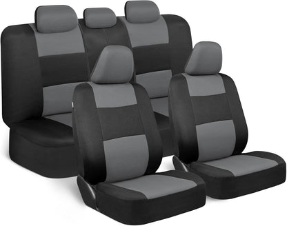 Upgrade Your Vehicle with  Solid Black Full Set Polypro Car Seat Covers – Easy Install for Front & Rear Split Bench Seats, Perfect for Cars, Trucks, SUVs, and Vans!