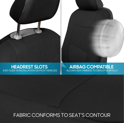 Upgrade Your Vehicle with  Solid Black Full Set Polypro Car Seat Covers – Easy Install for Front & Rear Split Bench Seats, Perfect for Cars, Trucks, SUVs, and Vans!