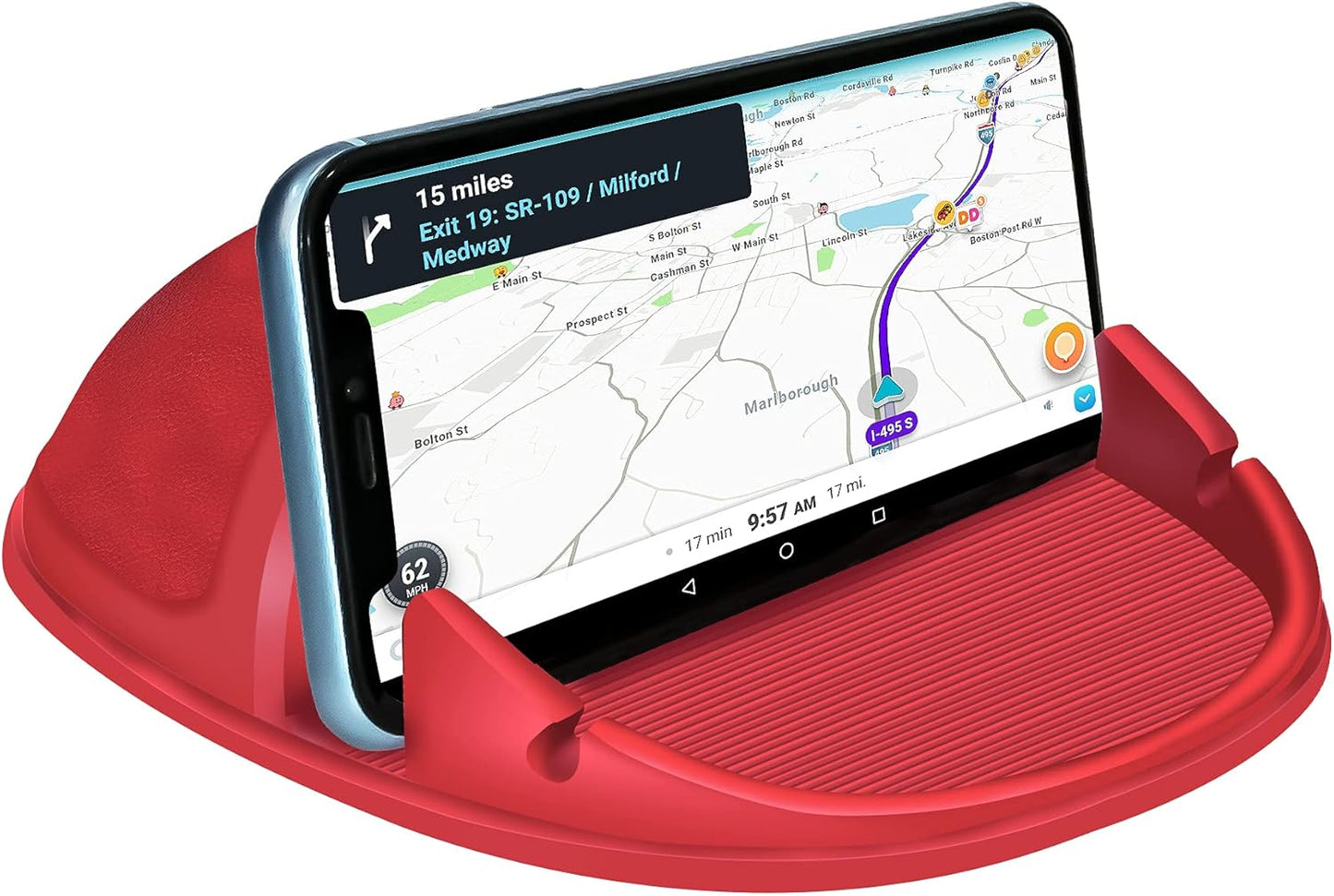 Ultimate Slip-Free Car Phone Holder & Dashboard Mat - Perfect for Smartphones & GPS with Universal Compatibility in Sleek Black