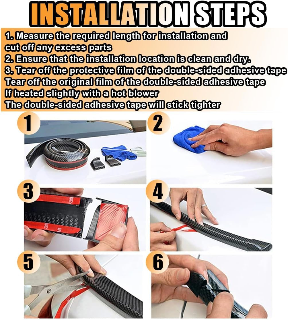 Carbon Fiber Spoiler Lip Kit – Universal Rear Trunk Roof Trim ⚫🏎️