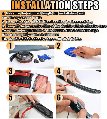 Carbon Fiber Spoiler Lip Kit – Universal Rear Trunk Roof Trim ⚫🏎️