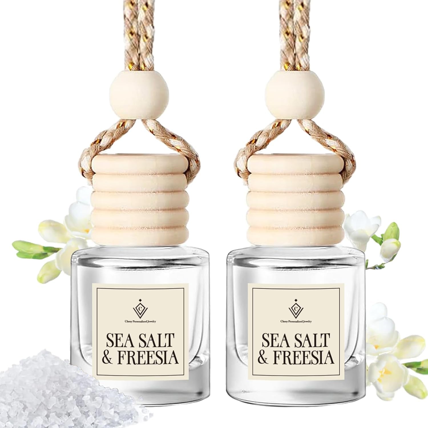 C Classy Car Air Freshener Hanging 2 Pack, Mahogany Teakwood Essential Oil Diffuser for C Ar, Cute Air Fresheners, Long-Lasting Fragrance, Car Air Fresheners for Women & Men Gift, Made in USA