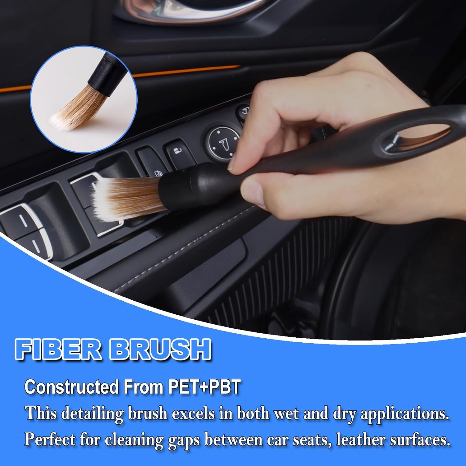7PCS Soft Hair Car Detailing Brushes – Interior Cleaning Kit 🪶🧽