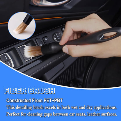 7PCS Soft Hair Car Detailing Brushes – Interior Cleaning Kit 🪶🧽
