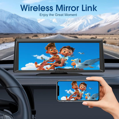 📱 8.1” Wireless Portable CarPlay Screen – 2K Dash Cam, Android Auto, GPS, Voice Control & Backup Cam 🚗✨