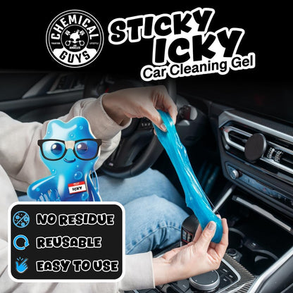 Sticky Icky Car Cleaning Gel - Green Apple & Sweet Strawberry Scent, 2 Pack Detailing Kit for Dust, Crevices & Keyboard Cleaning