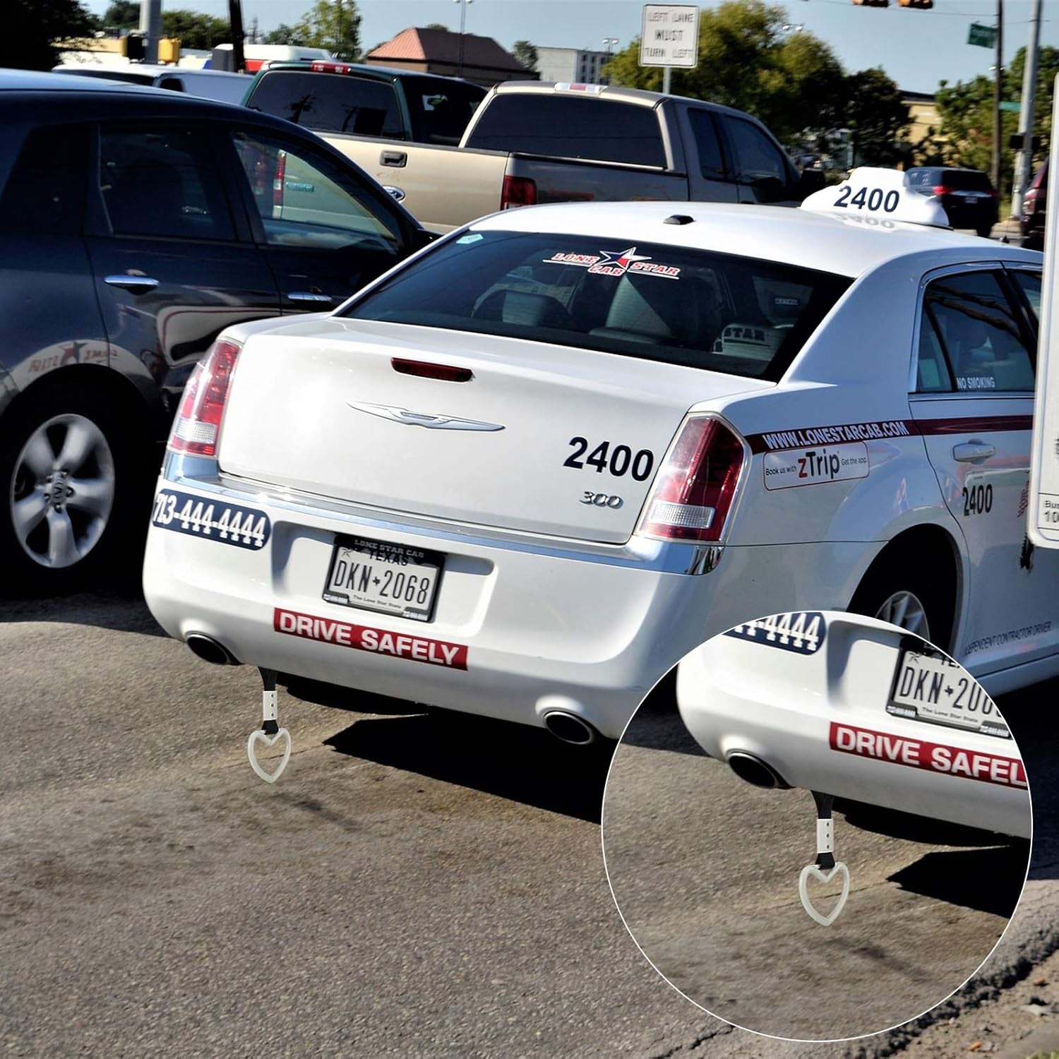 2PCS Heart Handle Straps – Rear Bumper Drift Rings 💔🚙