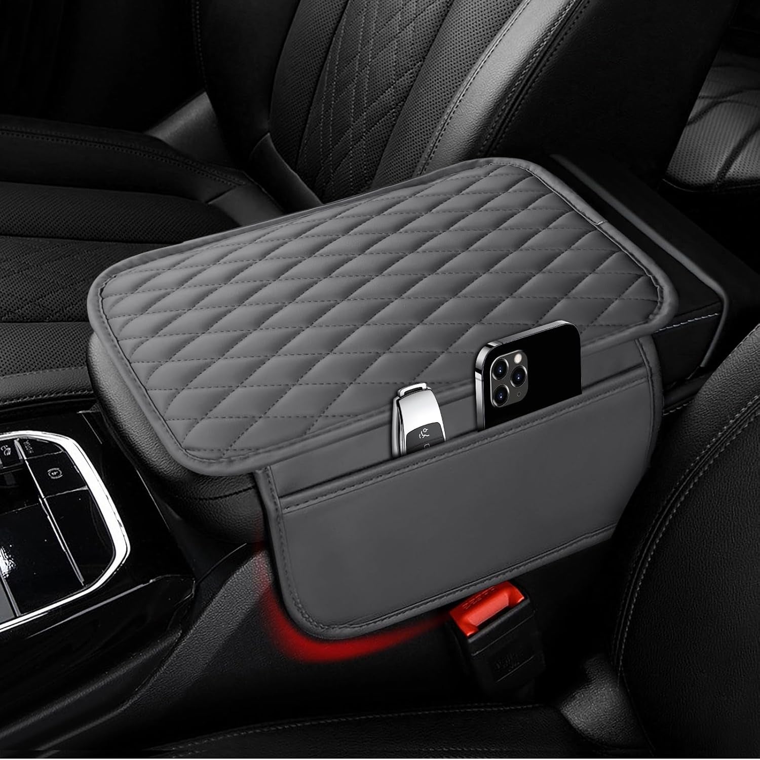Car Center Console Cover – Microfiber Leather Armrest Protector 🧼🚙