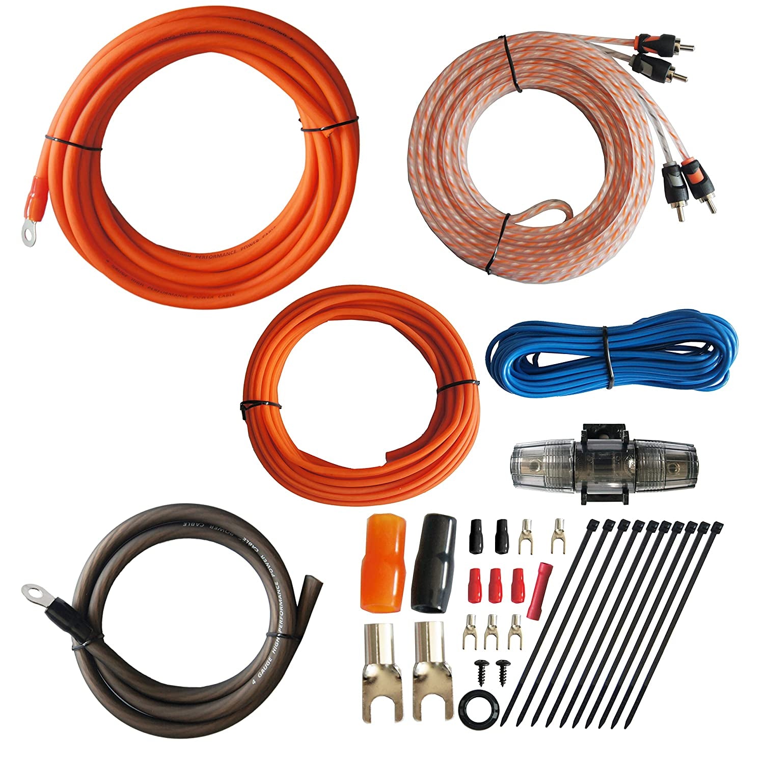 🔌 RD True 4-Gauge Amp Wiring Kit – 2-Channel Power Cables for Pro Car Audio Amplifiers ⚙️⚡