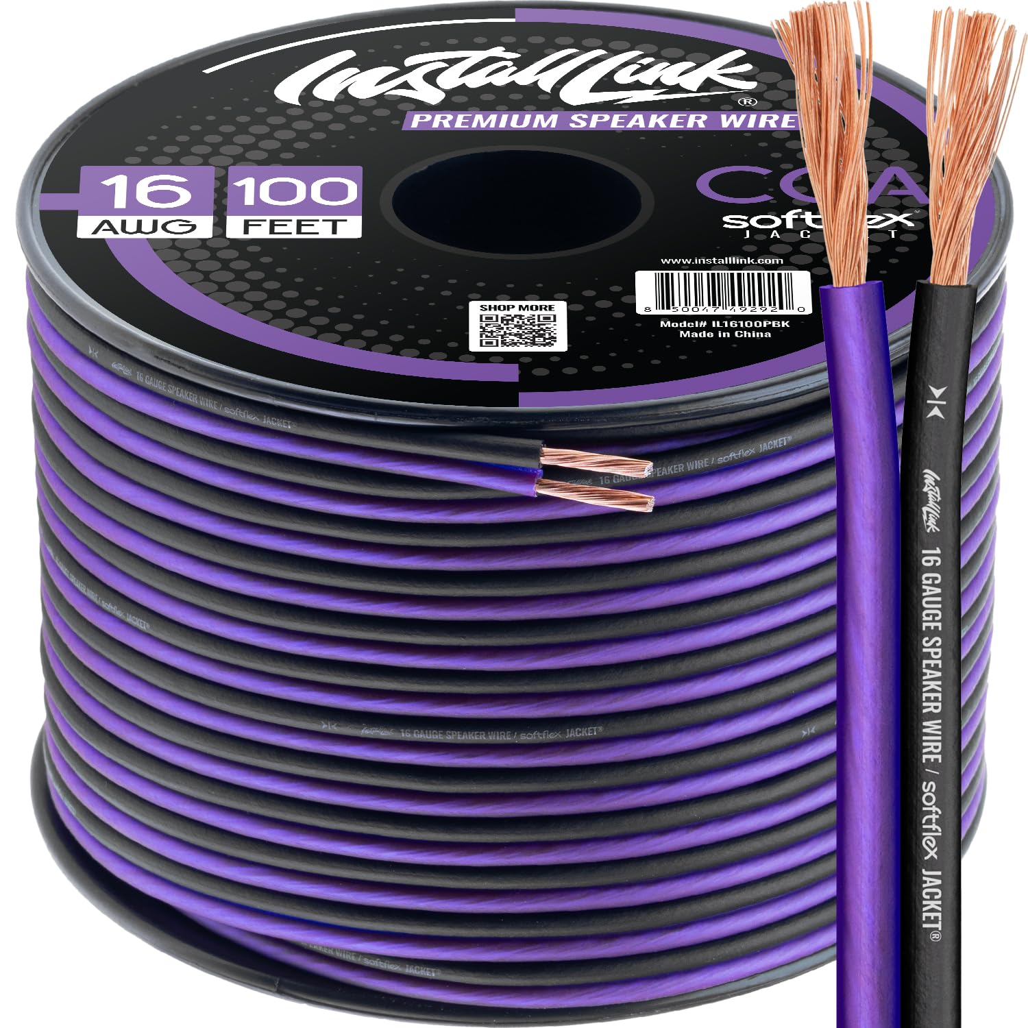 🧵 16 AWG Speaker Wire Roll – 100ft Copper Cable for Car or Home Audio, Crisp Sound Quality 🎚🎶