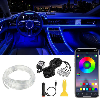 🎶 5-in-1 RGB LED Car Lights – APP Control, 16M Colors + Music Sync Fiber Optic Ambient Kit 🎵🔥