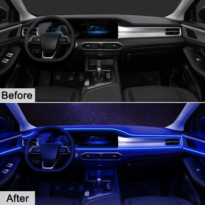 🎶 5-in-1 RGB LED Car Lights – APP Control, 16M Colors + Music Sync Fiber Optic Ambient Kit 🎵🔥