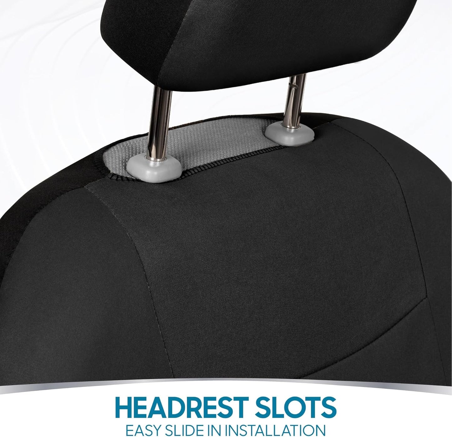 Upgrade Your Vehicle with  Solid Black Full Set Polypro Car Seat Covers – Easy Install for Front & Rear Split Bench Seats, Perfect for Cars, Trucks, SUVs, and Vans!