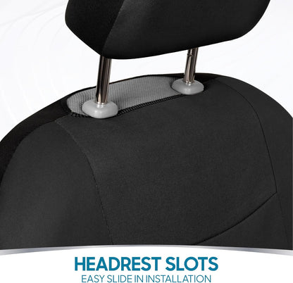 Upgrade Your Vehicle with  Solid Black Full Set Polypro Car Seat Covers – Easy Install for Front & Rear Split Bench Seats, Perfect for Cars, Trucks, SUVs, and Vans!