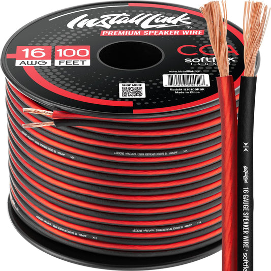 🧵 16 AWG Speaker Wire Roll – 100ft Copper Cable for Car or Home Audio, Crisp Sound Quality 🎚🎶