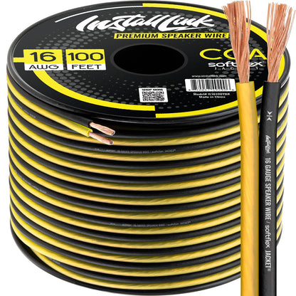 🧵 16 AWG Speaker Wire Roll – 100ft Copper Cable for Car or Home Audio, Crisp Sound Quality 🎚🎶