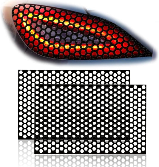 2PCS Car Tail Light Stickers – Honeycomb Style Tint Film 🔴🚙