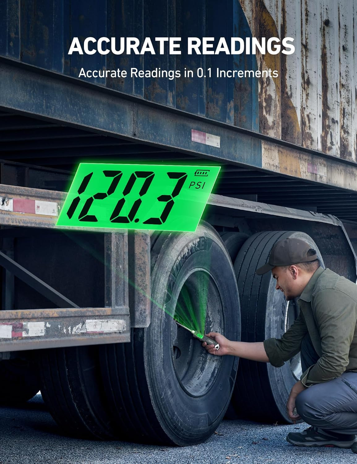 Digital Tire Pressure Gauge – 230 PSI Dual Head with LCD & Light 🚘🔋