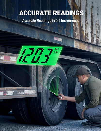 Digital Tire Pressure Gauge – 230 PSI Dual Head with LCD & Light 🚘🔋