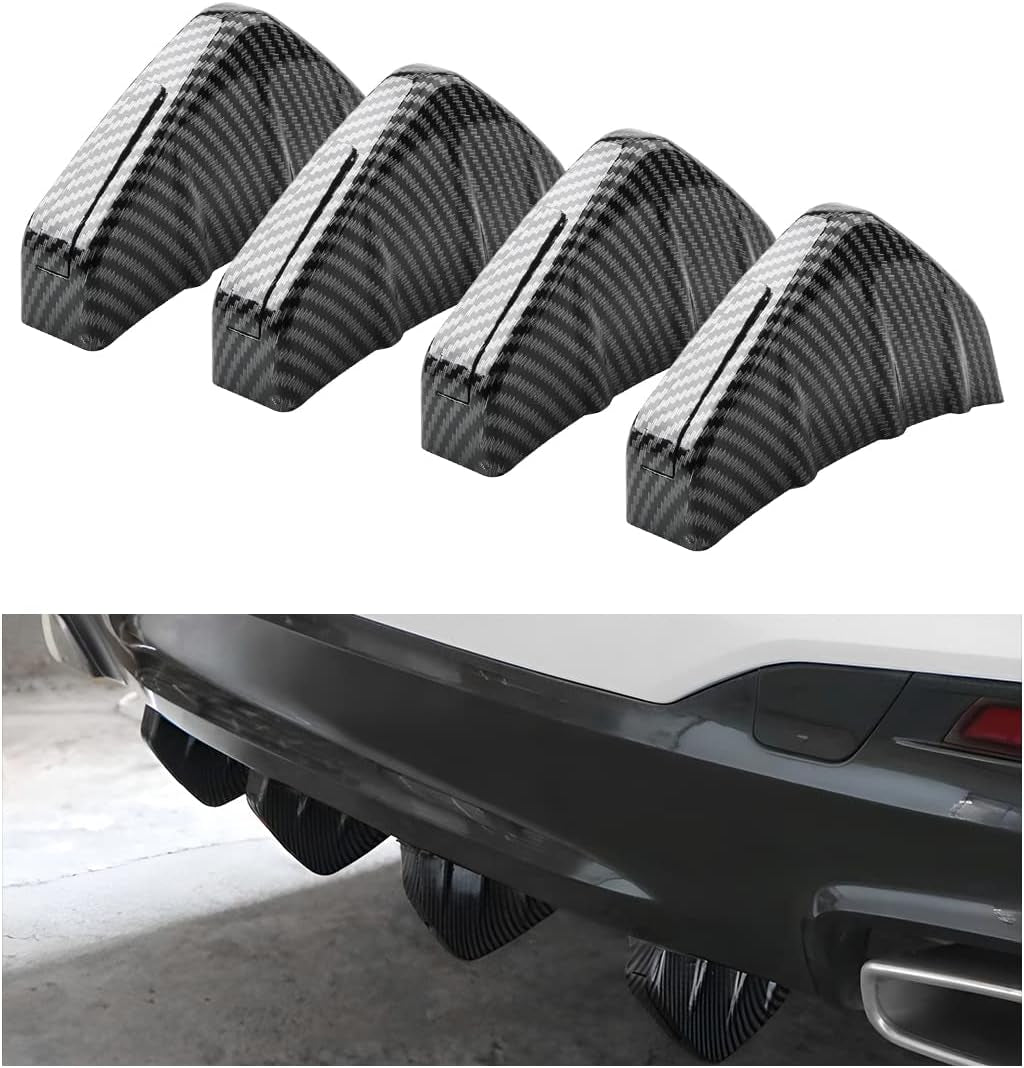 Upgrade Your Ride: 4-Piece Car Lower Bumper Lip Diffuser & Spoiler Fin Protector Kit - Universal Fit for Cars, SUVs, and Trucks