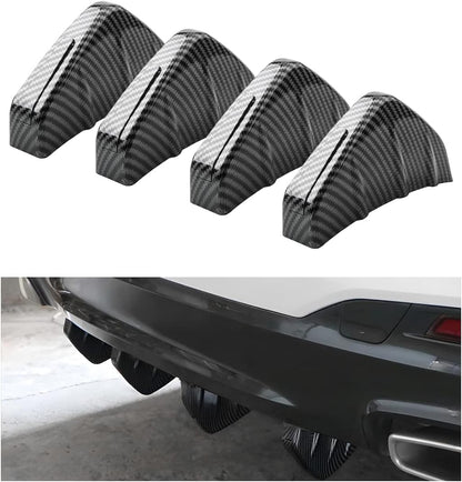 Upgrade Your Ride: 4-Piece Car Lower Bumper Lip Diffuser & Spoiler Fin Protector Kit - Universal Fit for Cars, SUVs, and Trucks