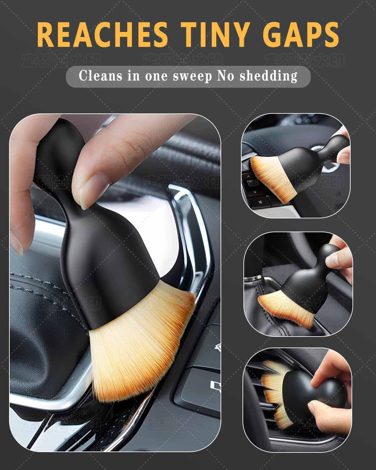 3PCS Auto Interior Detail Set – Scratch-Free Brushes & Duster 🌀🧼