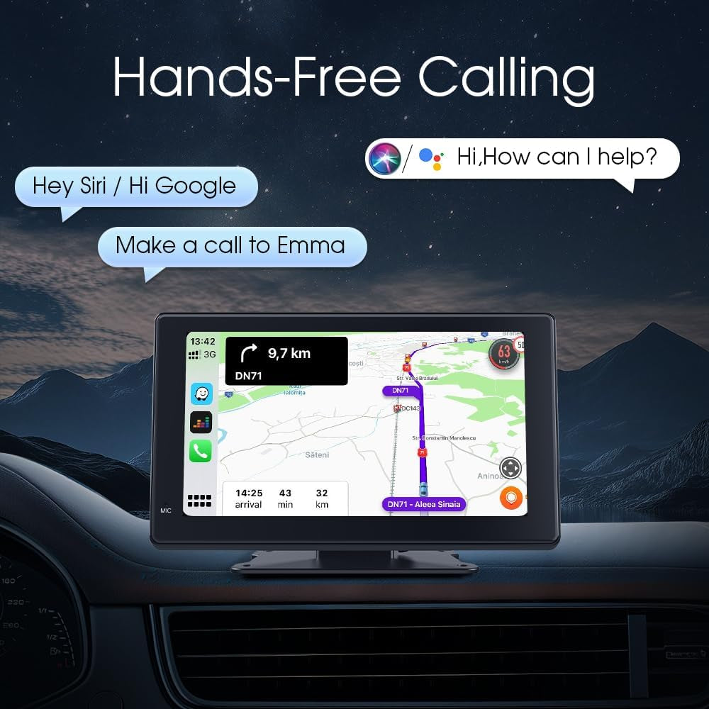 🎵 7” HD CarPlay Touchscreen Stereo – Wireless Apple & Android Auto with Backup Cam & Voice Control 🔊🚘