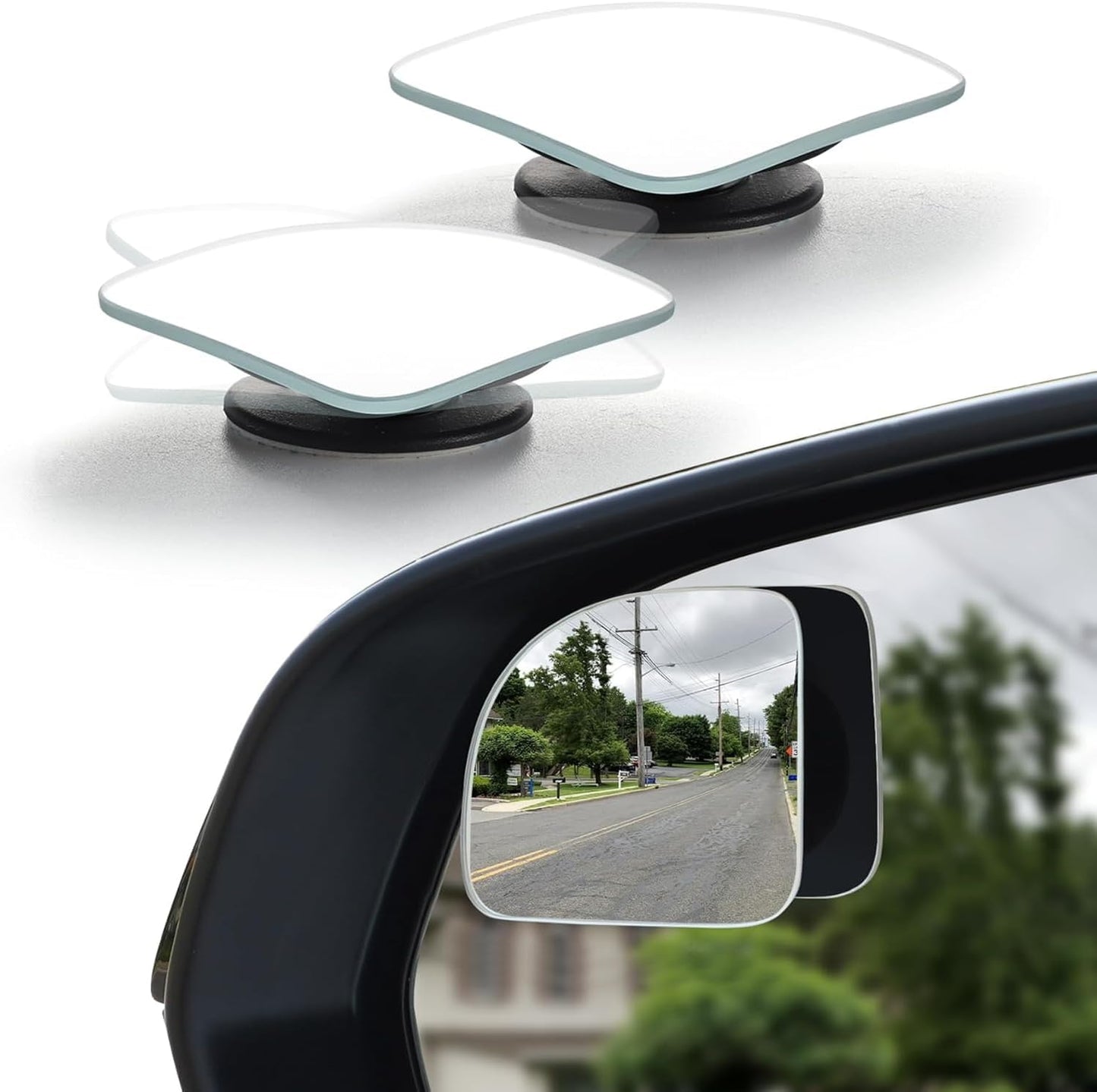 HD Blind Spot Mirrors — 2” Frameless Convex Lens for Car & SUV Safety (2-Pack / 4-Pack)