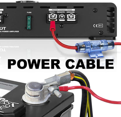 💥 KIT2 8-Gauge Complete Amp Install Kit – Includes Power, Ground, Turn-On & Speaker Wires 🔧🔊