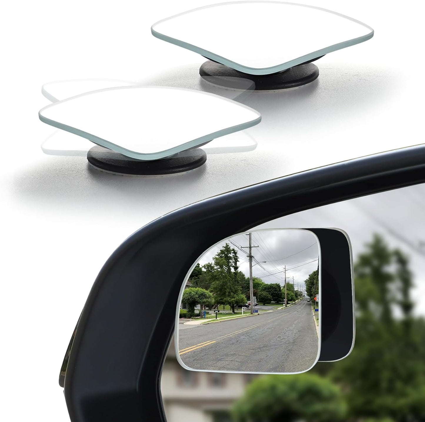 HD Blind Spot Mirrors — 2” Frameless Convex Lens for Car & SUV Safety (2-Pack / 4-Pack)