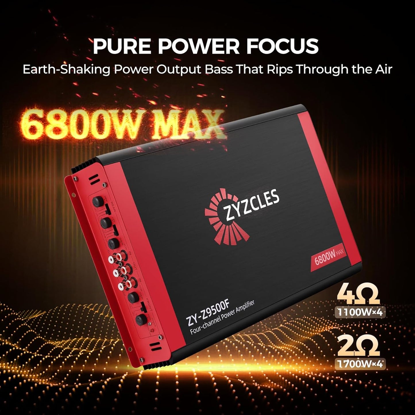 💪 2026 4-Channel Car Amplifier – 6800W Max Power Beast, Class AB Audio Performance 🔥🔊