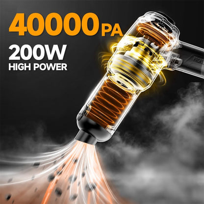 ⚡ Cordless 4-in-1 Car Vacuum – 40000 Pa Suction, Built-In Air Duster, High-Power Cleaning Machine 🔥🚗