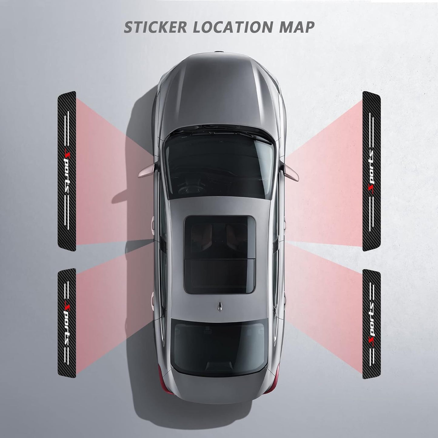 4Pcs Carbon Fiber Car Door Sill Protectors - Self-Adhesive Anti-Scratch Stickers for Enhanced Interior Style (White/Sport)