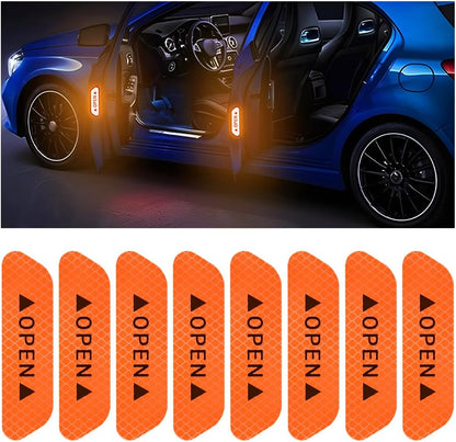 4PCS Reflective Door Warning Stickers – Anti-Collision Safety Decals 💡🚗