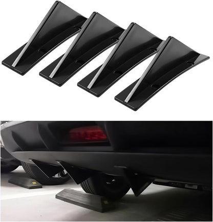 Upgrade Your Ride: 4-Piece Car Lower Bumper Lip Diffuser & Spoiler Fin Protector Kit - Universal Fit for Cars, SUVs, and Trucks