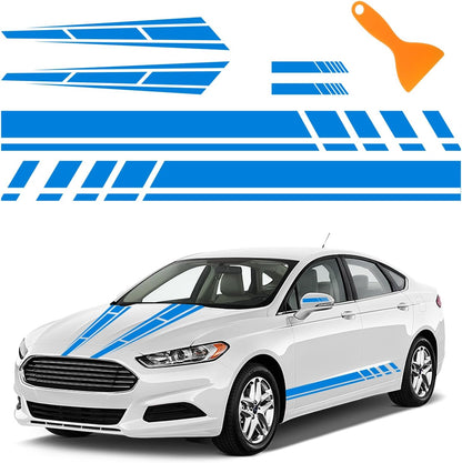 6PCS Car Racing Stripe Kit – Hood, Side & Mirror Decals ⚡🏎️