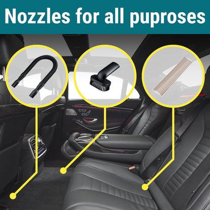 🚘 High-Power Car Vacuum – Handheld 12V Cleaner with 3 Attachments, 16 Ft Cord & Carry Bag 🌀✨