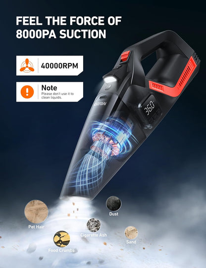 🌀 4-in-1 Car Vacuum & Tire Inflator – 150 PSI Air Compressor, LED Light, Digital Display, Portable Detailing Beast 🚗⚡