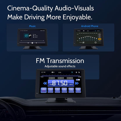 🎵 7” HD CarPlay Touchscreen Stereo – Wireless Apple & Android Auto with Backup Cam & Voice Control 🔊🚘