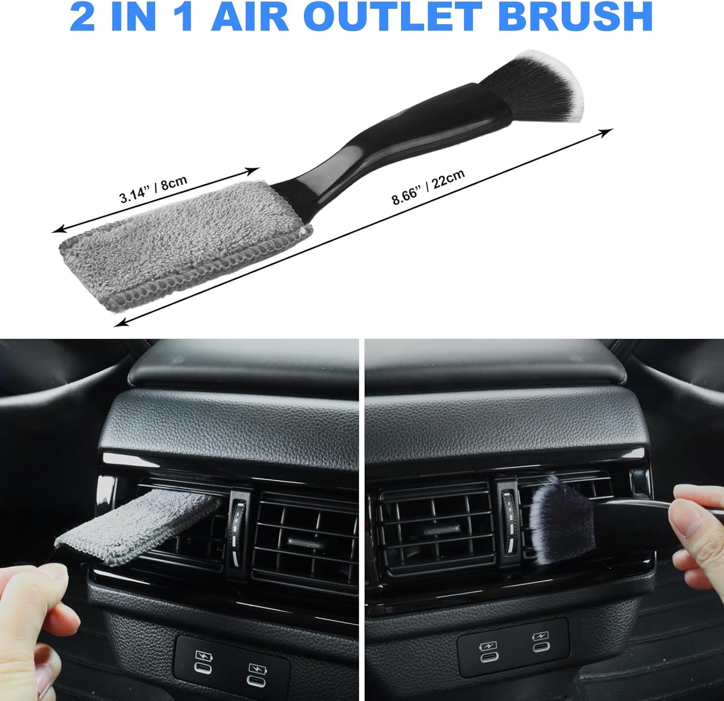 7PCS Soft Hair Car Detailing Brushes – Interior Cleaning Kit 🪶🧽