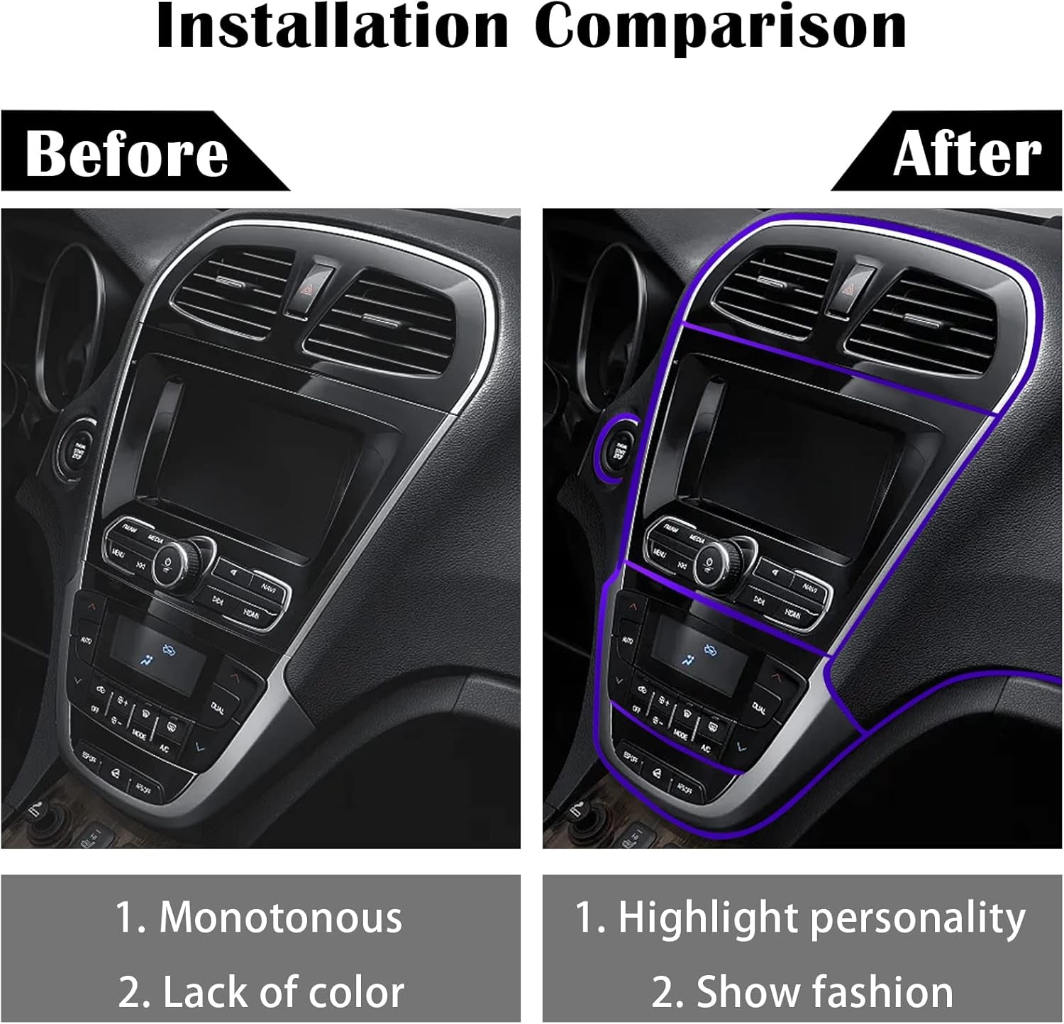 33 Ft Car Interior Trim Strip – Dashboard Edge Decor 💜🚘