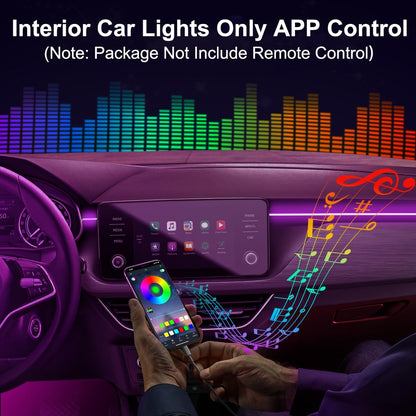 🎶 5-in-1 RGB LED Car Lights – APP Control, 16M Colors + Music Sync Fiber Optic Ambient Kit 🎵🔥