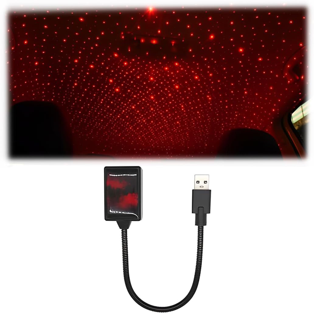 USB Car Roof Light – Sound Activated LED Star Projector 🌌💡