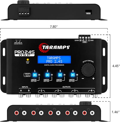 🎚 Pro 2.45 DSP Digital Sound Processor – Studio-Level EQ Tuning for 2 & 4 Channel Amps 🎧⚙️