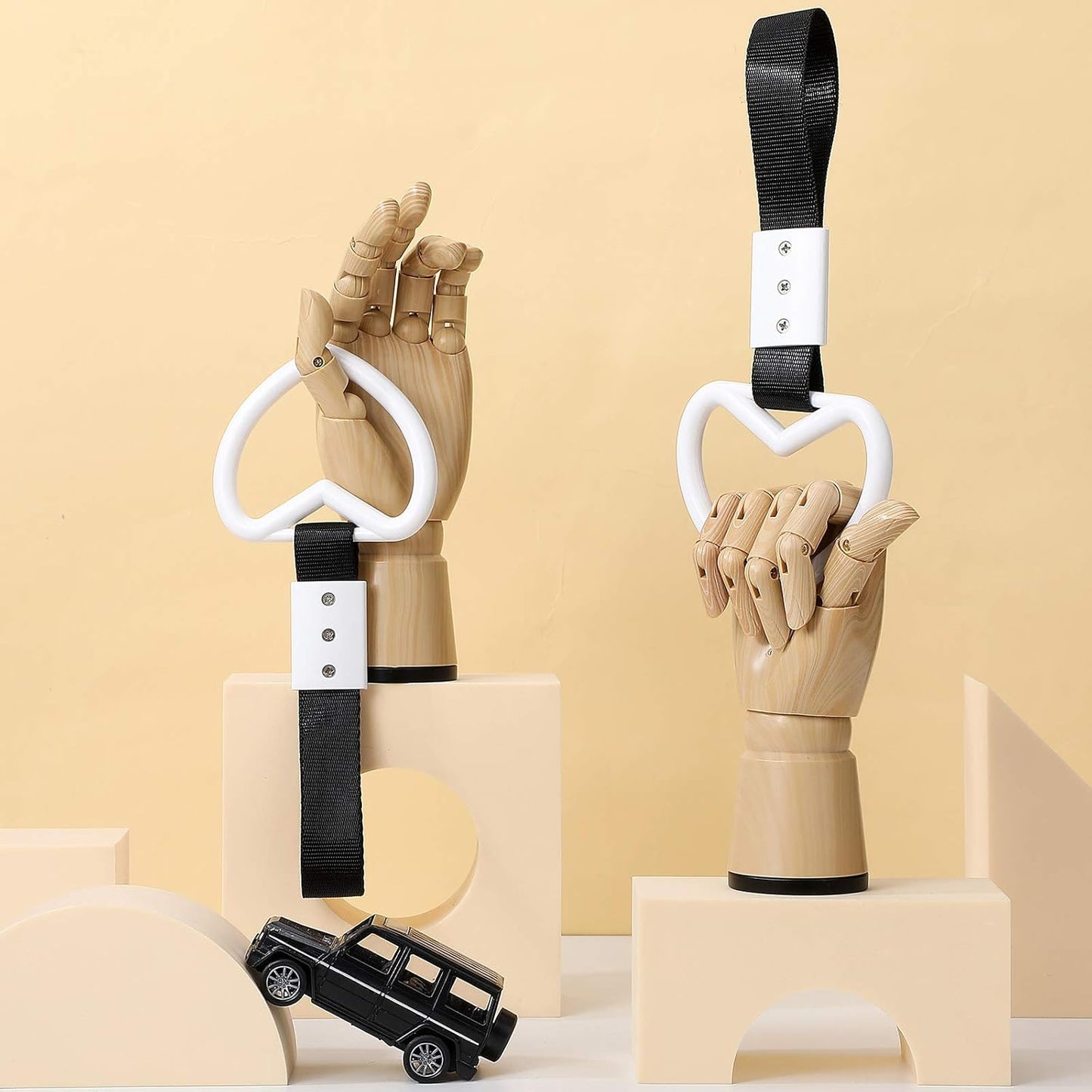 2PCS Heart Handle Straps – Rear Bumper Drift Rings 💔🚙